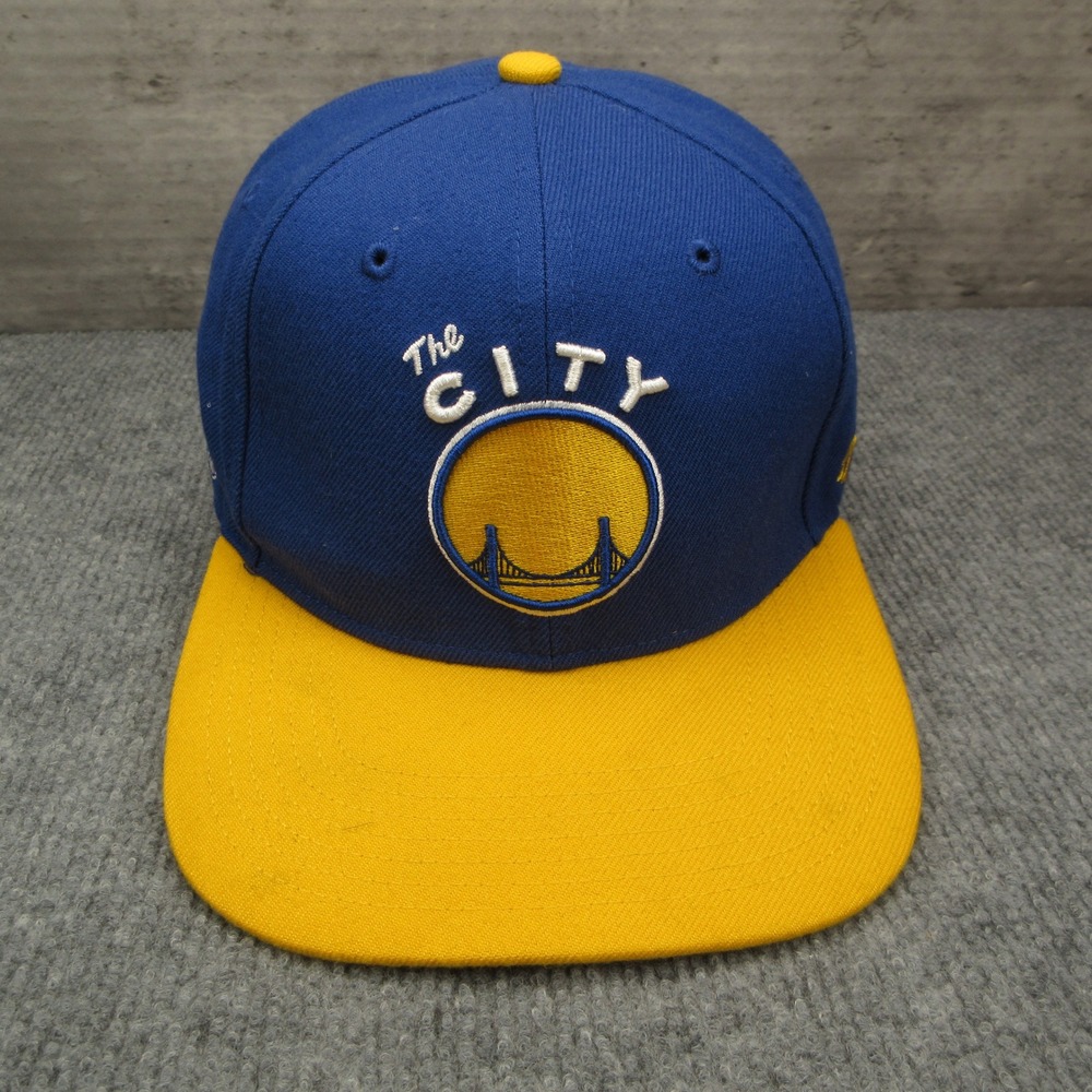Golden State Warriors Hat Cap Mens Snap Back Blue Yellow NBA Basketball Sport